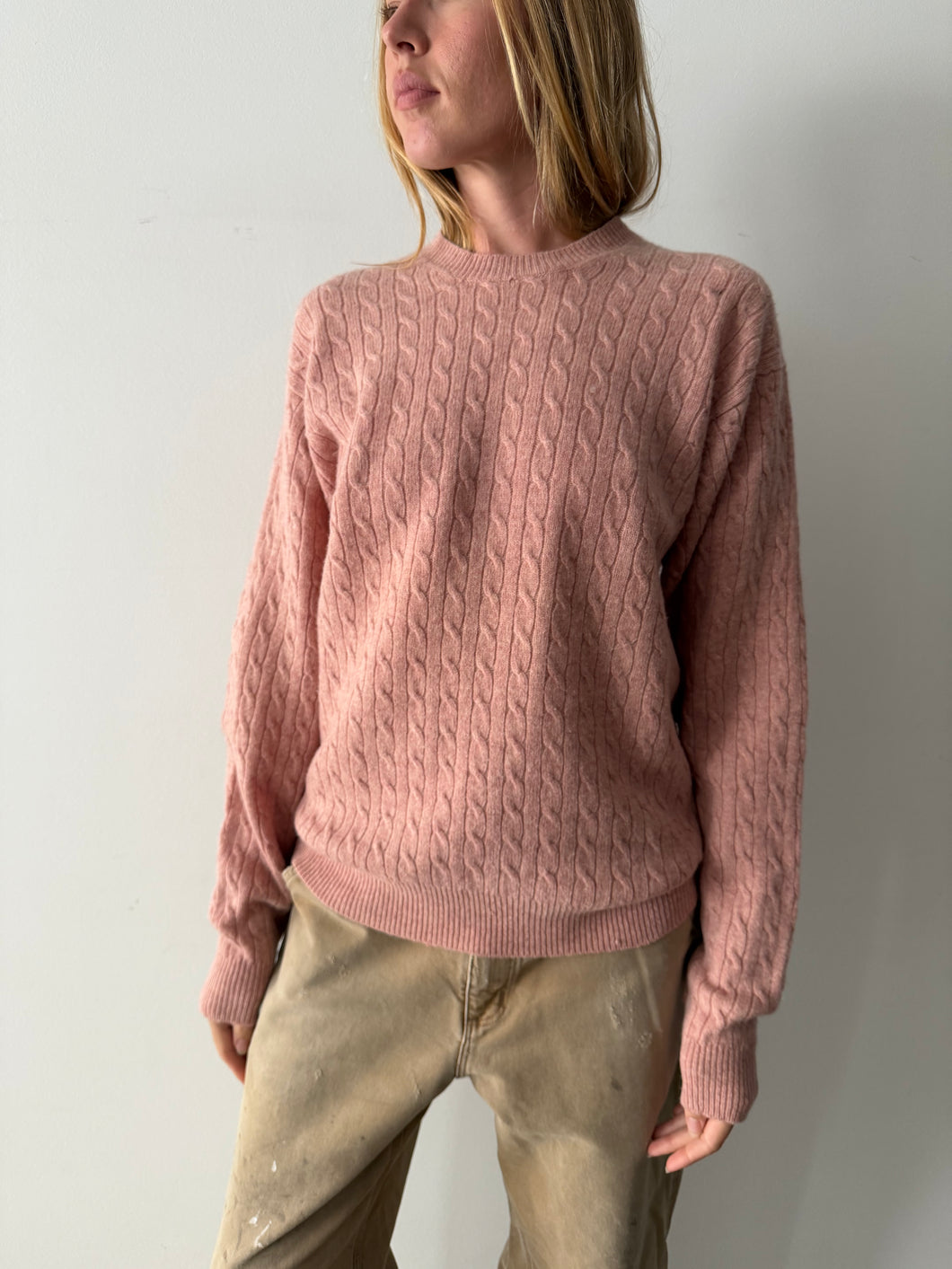 Pink Cable Knit Brooks Brothers Sweater