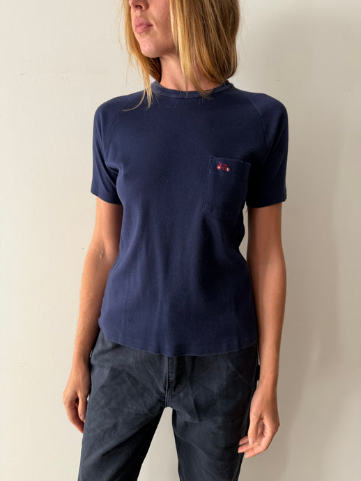 60s/70s Bicycle Embroidery Pocket Tee