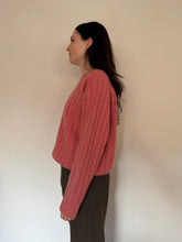 Handknit Soft Pink Cableknit Sweater