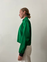 40s Green Satin Coast Guard Zip Up Deck Jacket