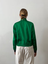 40s Green Satin Coast Guard Zip Up Deck Jacket