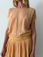 Antique 1920s Silk Peach Dress