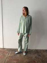 Green Striped 2 piece Pajama Set