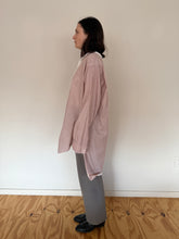 30s French Cotton Brown Striped Dress Shirt