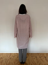 30s French Cotton Brown Striped Dress Shirt