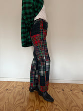 70s Plaid Patchwork Wool Trousers 27w