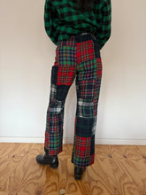 70s Plaid Patchwork Wool Trousers 27w