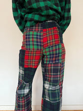 70s Plaid Patchwork Wool Trousers 27w