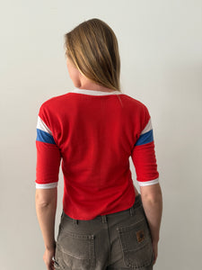 Red White & Blue Mesh Sport Shirt