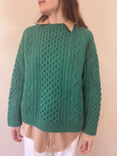 Emerald Irish Wool Cableknit Sweater