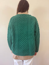 Emerald Irish Wool Cableknit Sweater