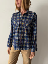 80s Cotton Flannel Check Work Shirt