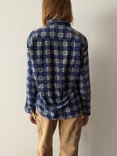 80s Cotton Flannel Check Work Shirt