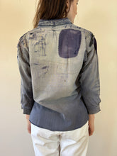 Faded & Repaired Japanese Indigo Cotton Work Shirt