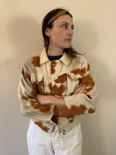 60s Cow Pattern Fleece Trucker Jacket