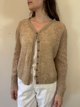 Lightweight Tan Cropped Wool Cardigan