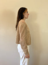 Lightweight Tan Cropped Wool Cardigan