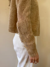 Lightweight Tan Cropped Wool Cardigan