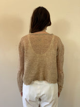 Lightweight Tan Cropped Wool Cardigan