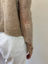 Lightweight Tan Cropped Wool Cardigan