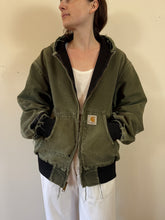Faded Green Thrashed Carhartt Hoodie Jacket