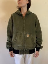 Faded Green Thrashed Carhartt Hoodie Jacket