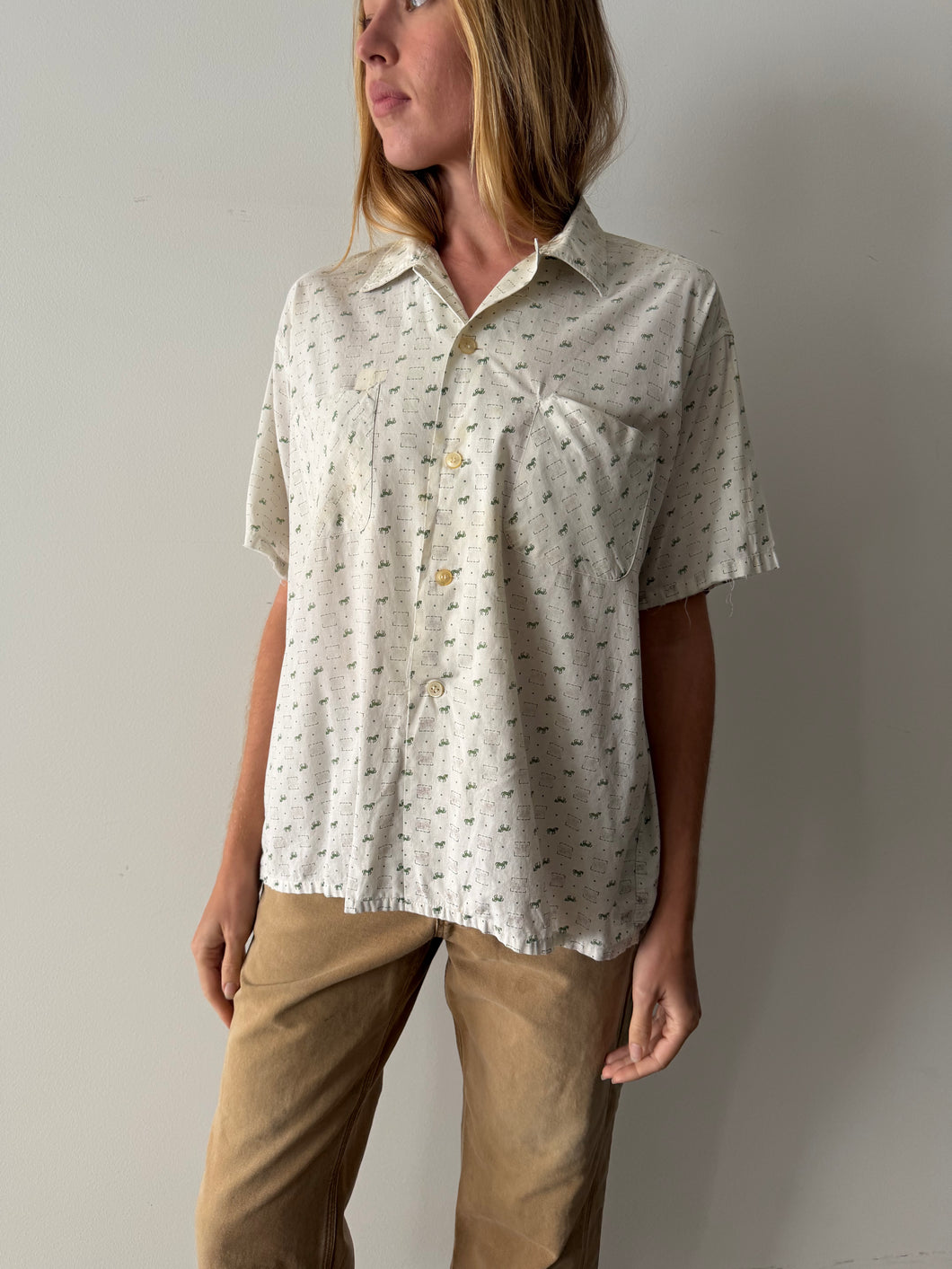 50s Horse and Buggy Button Down