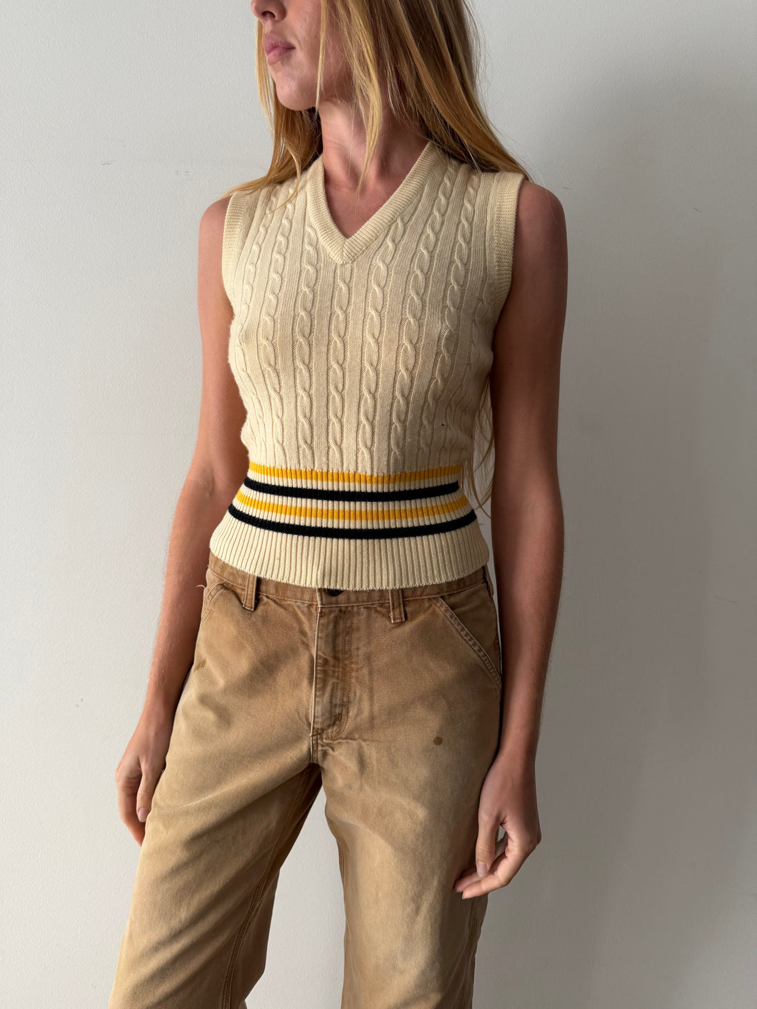 Fitted Cable-knit Vest