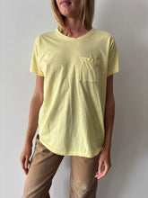 Soft Pale Yellow Pocket Tee