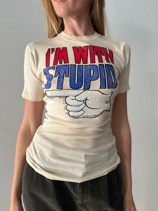 1975 I'm With Stupid Tee