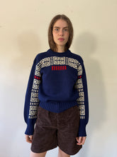 50s Jantzen Greek Key Mosaic Wool Sweater