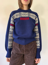 50s Jantzen Greek Key Mosaic Wool Sweater