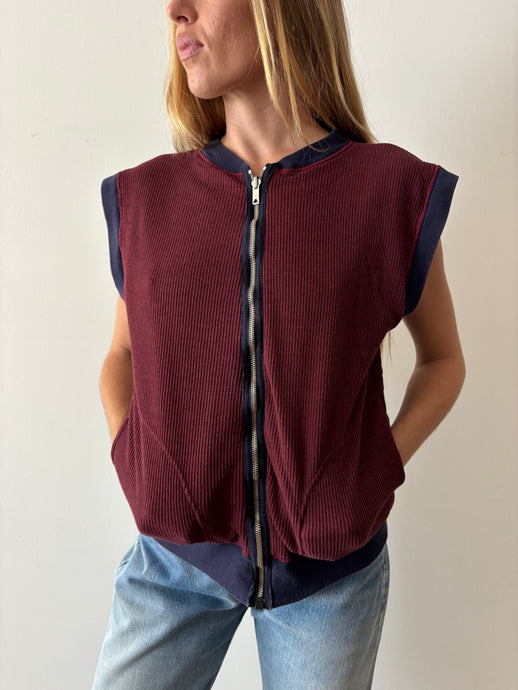 Reversible Zip Up Sweatshirt Vest