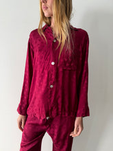 40s Lord & Tailor Rayon Pheasant Motif Pajama Set