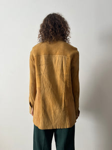 70s Custom Suede Button Up Shirt Jacket