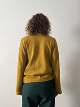 Mustard Wool Pullover Henley Sweater