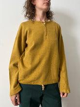 Mustard Wool Pullover Henley Sweater