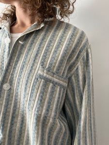 50s/60s Soft Woven Cotton Euro Pajama Shirt