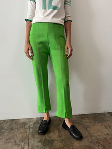 60s/70s Lime Green Woven Linen Pants