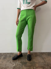 60s/70s Lime Green Woven Linen Pants