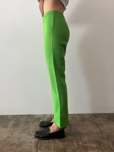 60s/70s Lime Green Woven Linen Pants