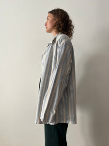 50s/60s Striped Flannel Cotton PJ Shirt