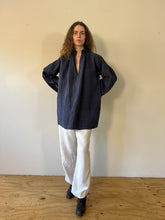 Antique French Indigo Linen Smock