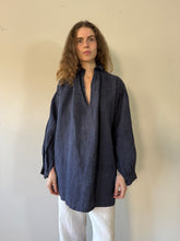Antique French Indigo Linen Smock