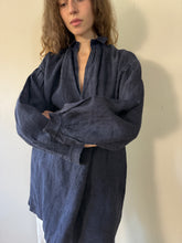 Antique French Indigo Linen Smock