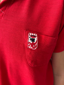 50s Red Knit Polo Shirt
