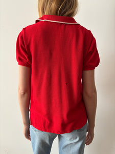 50s Red Knit Polo Shirt