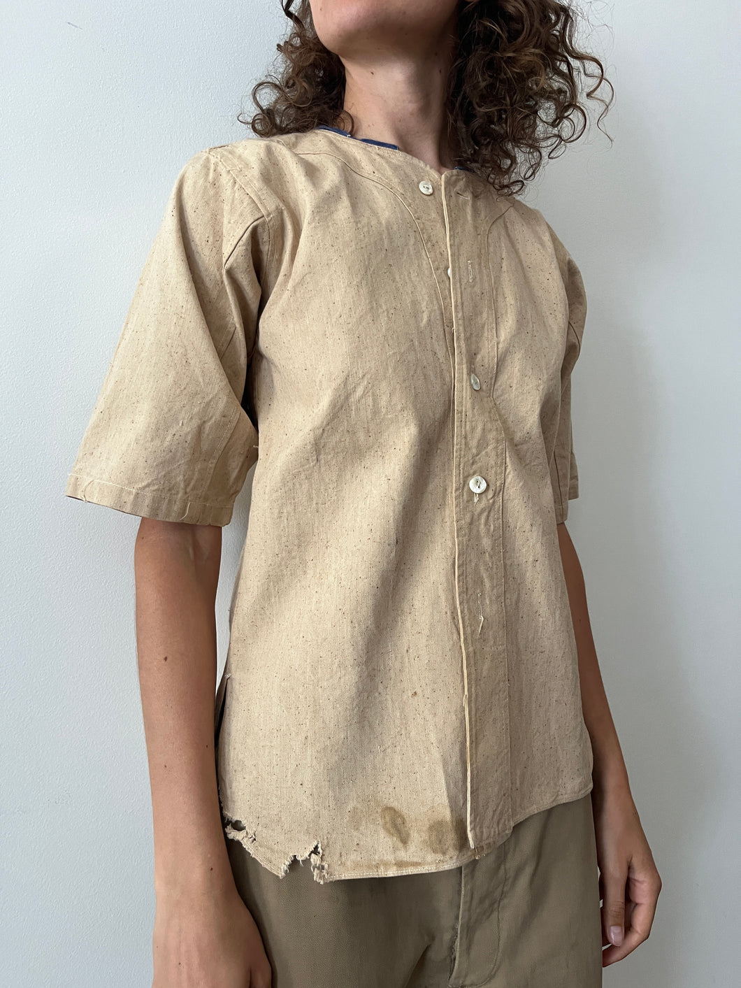 50s Canvas Japanese Baseball Uniform Shirt