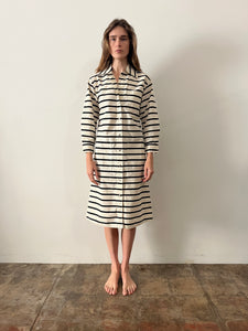 60s Finnish Striped Shirt Dress