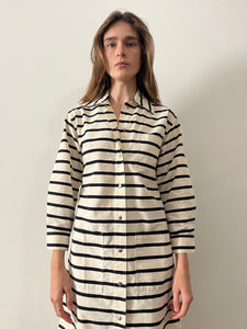 60s Finnish Striped Shirt Dress